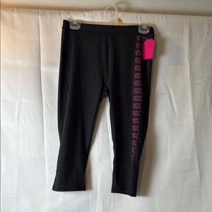 Victoria's Secret Black and Pink Leggings Athletic Stretch